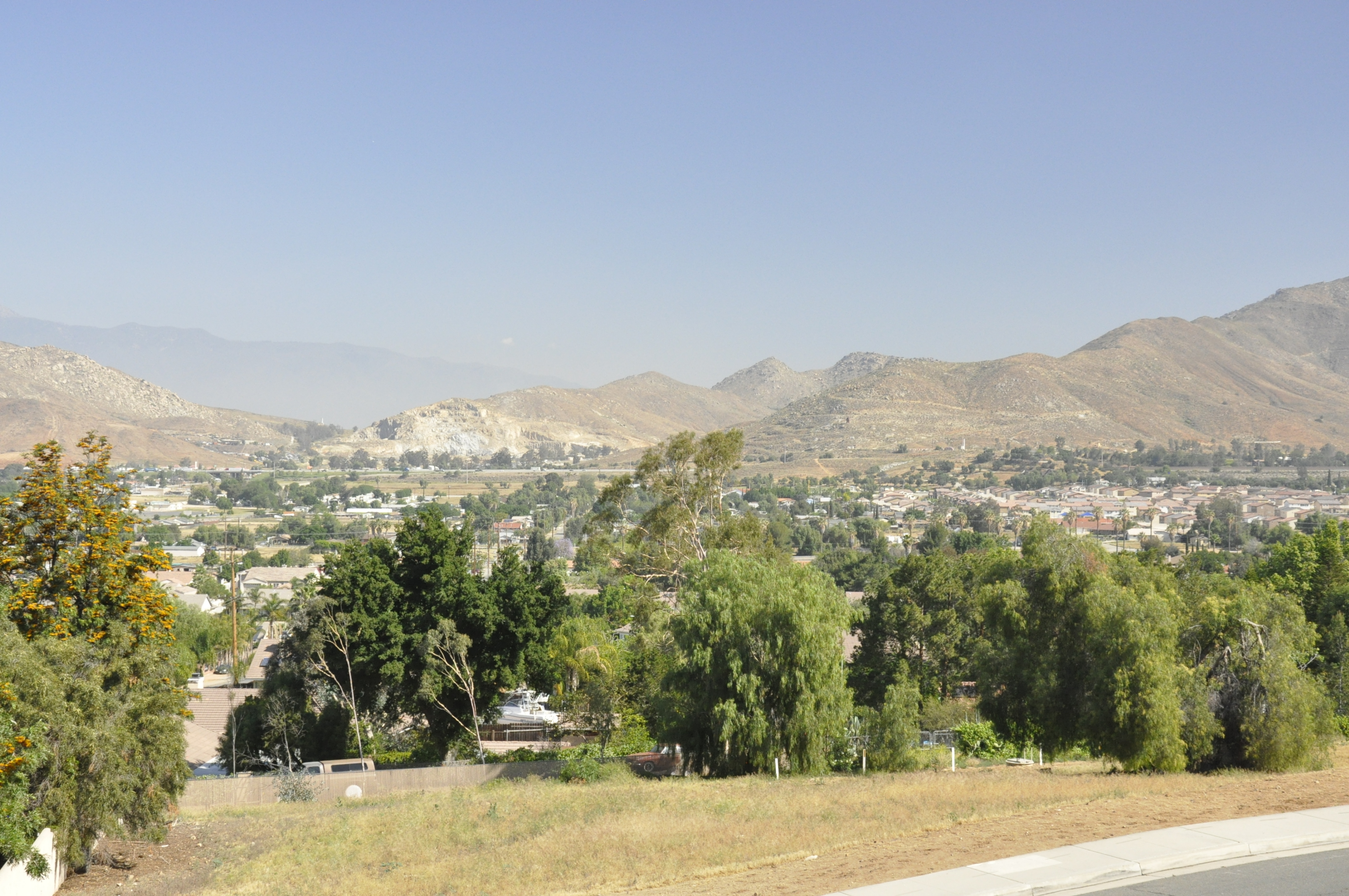 Trees and urban areas in Jurupa Valley
