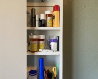  Pharmaceuticals and personal care products in medicine cabinet 