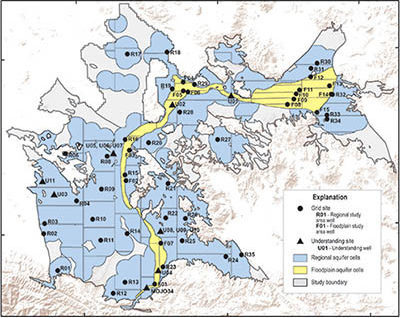 Mojave Basin divided into equal-area grid cells