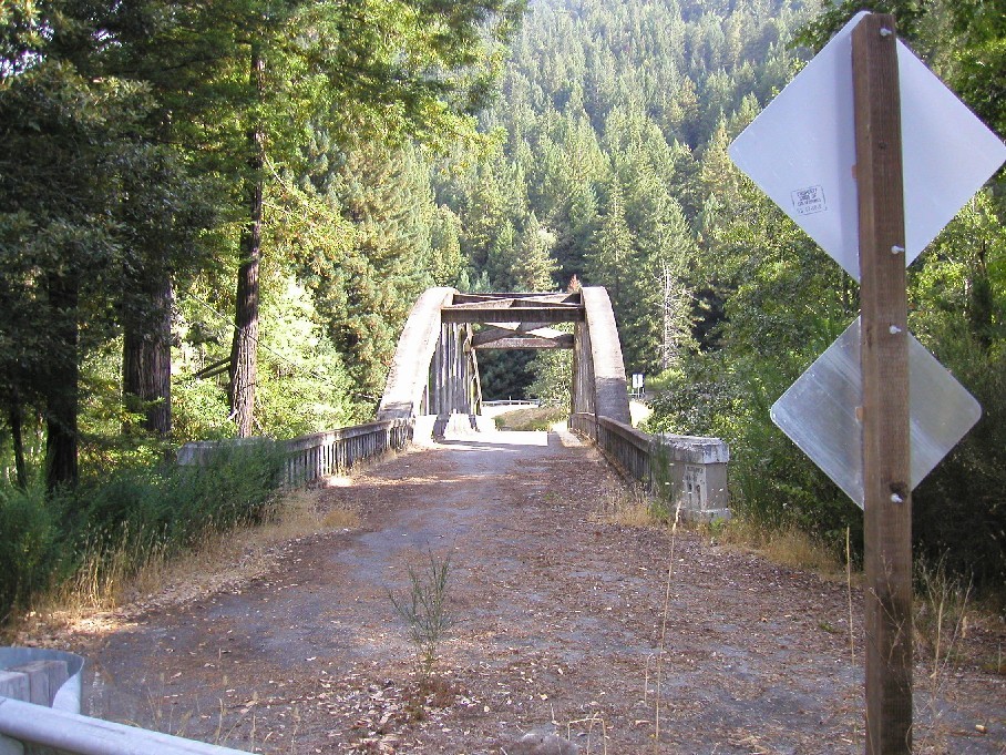 Old cement bridge over creek in Northern California