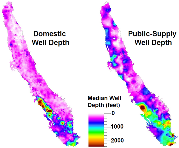 Comparison of domestic and public-supply well depths in California’s Central Valley