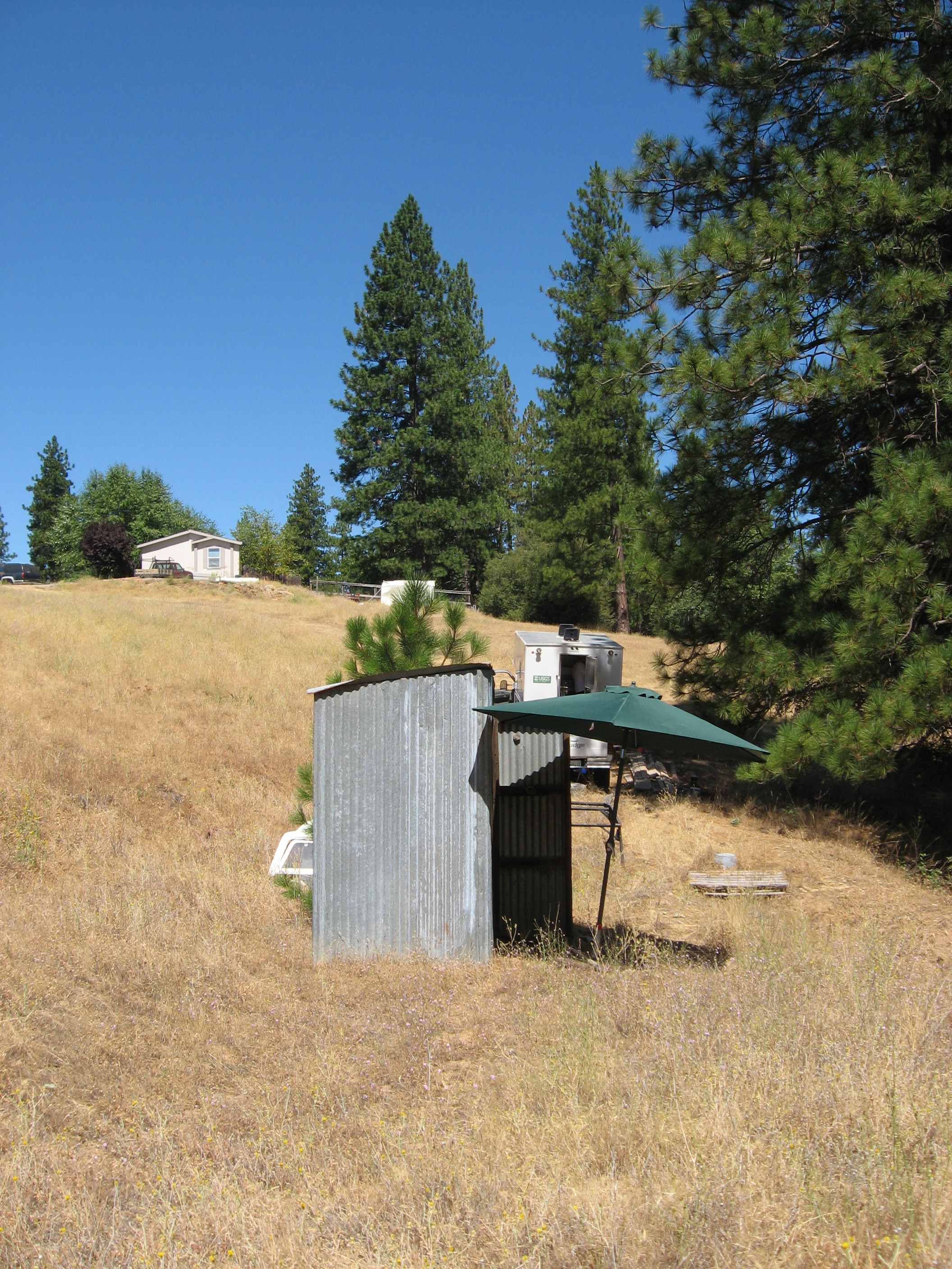 Typical domestic well location in California foothills