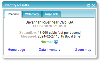 Example identification popup