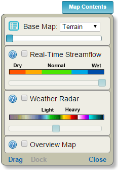 Map contents panel