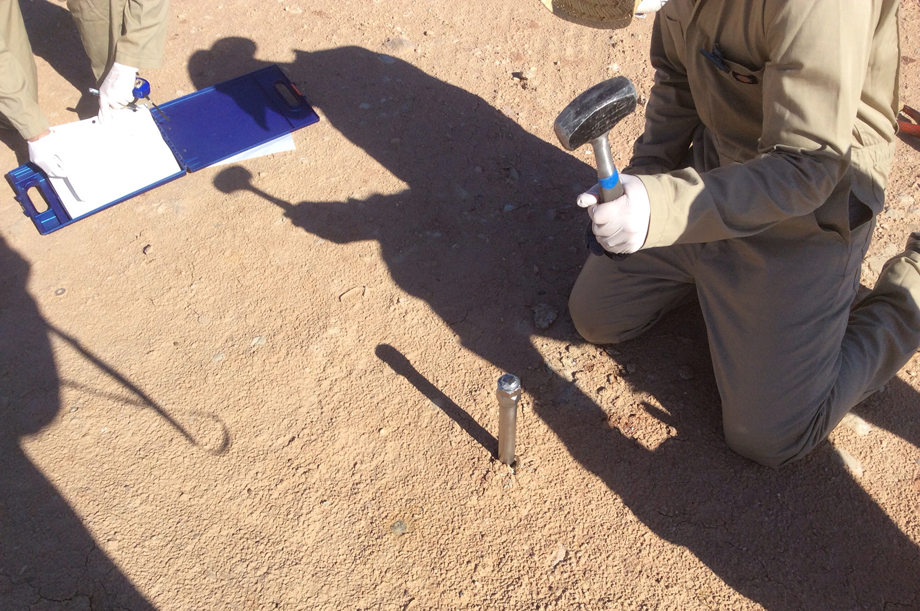  Driving soil corer 2 