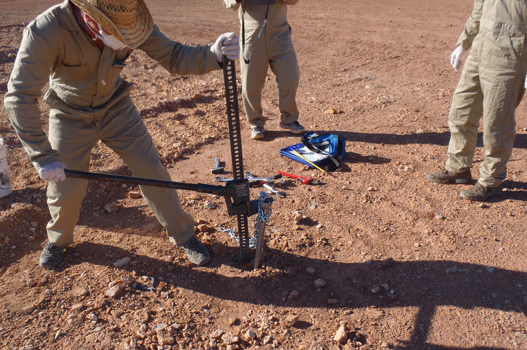  Extracting soil core 2 