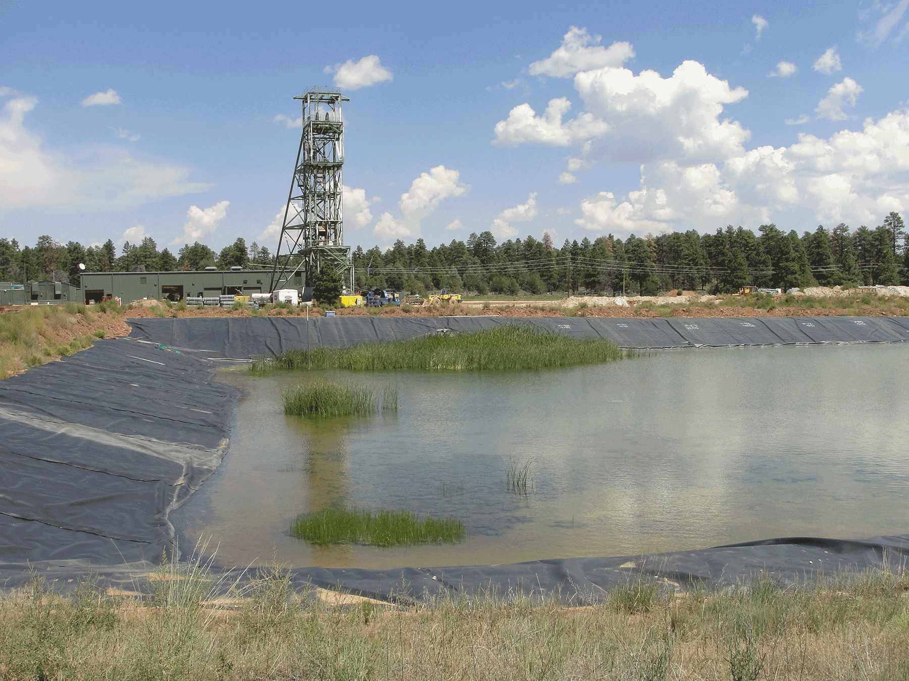  Containment pond and headframe 